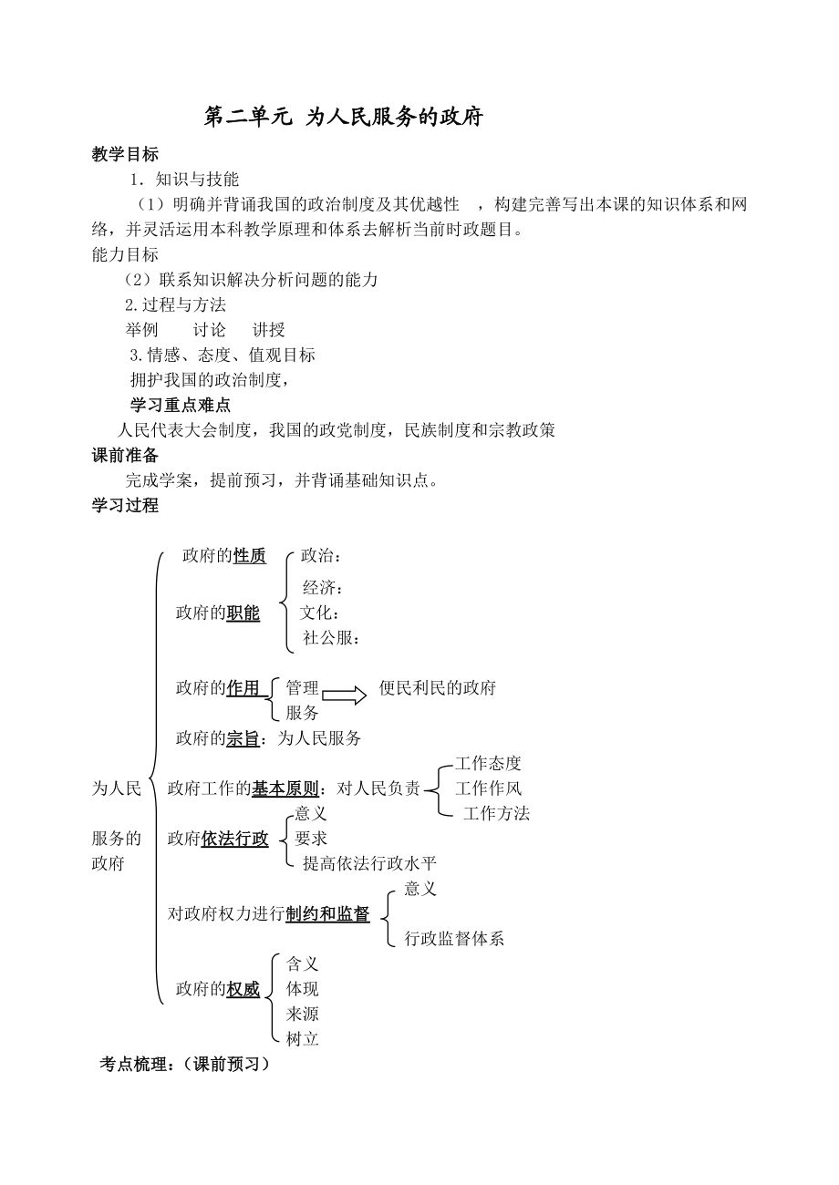 政治生活第二单元教学案.doc_第1页