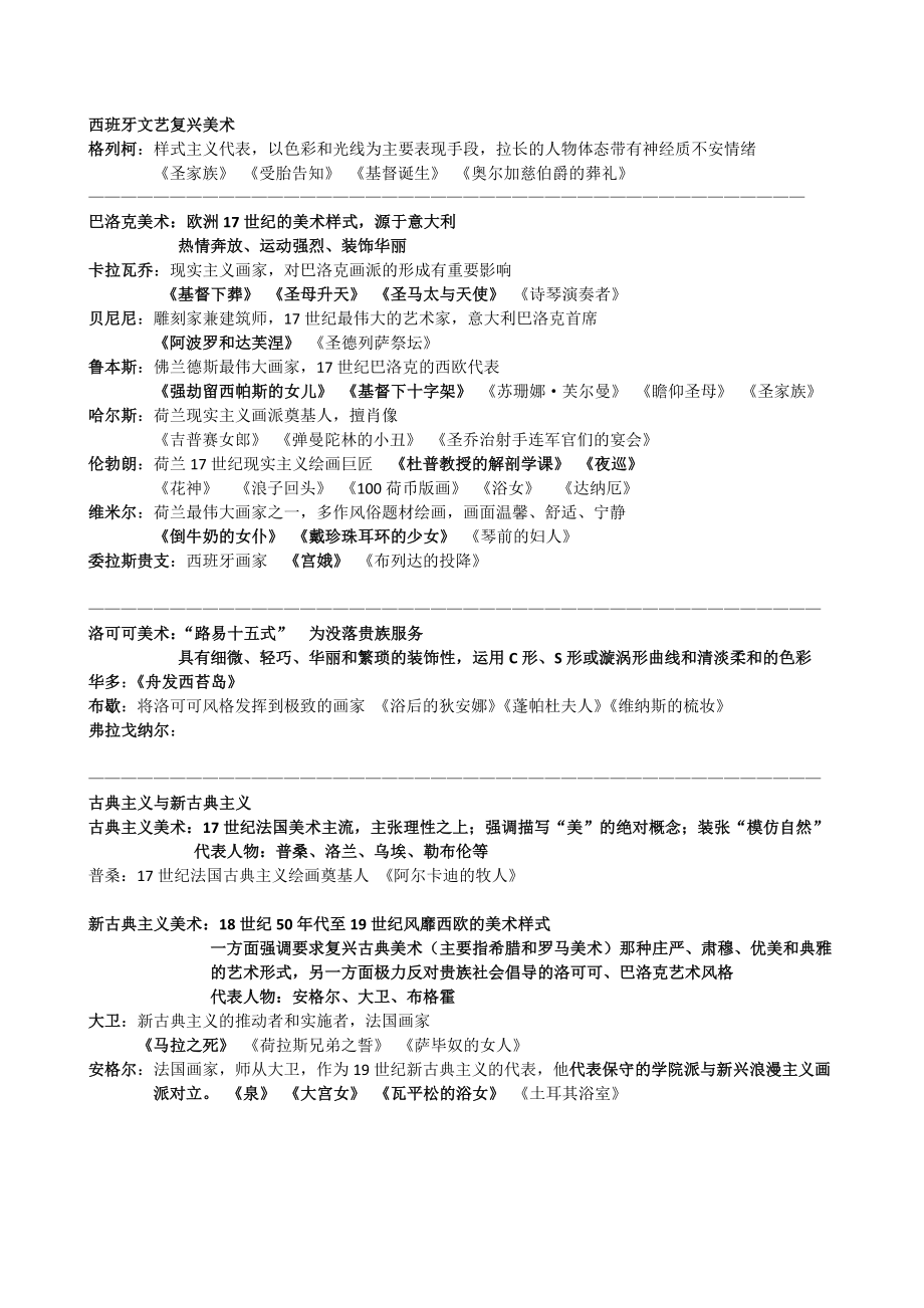 考研 教师招聘 西方美术史 复习材料.doc_第3页