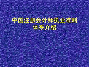 中国注册会计师执业准则体系介绍..ppt