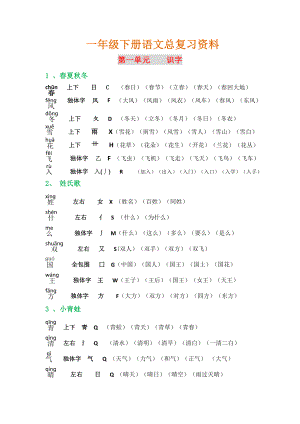 一年级下册语文总复习资料.doc