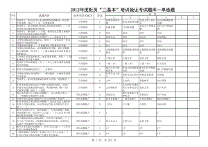 银行柜员“三基本”培训验证考试题.xls