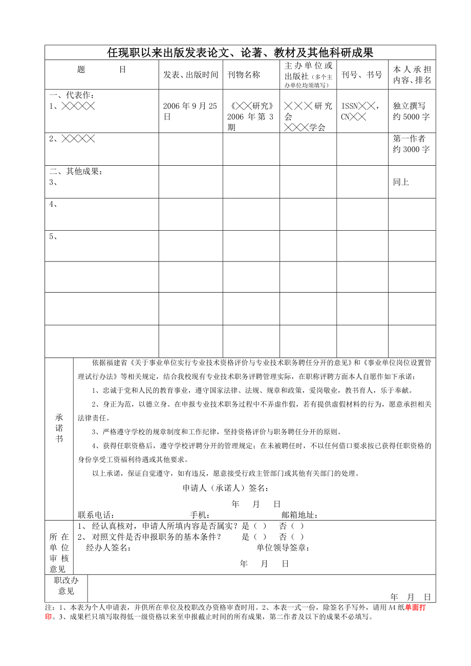 专业技术职务任职资格申请表.doc_第2页