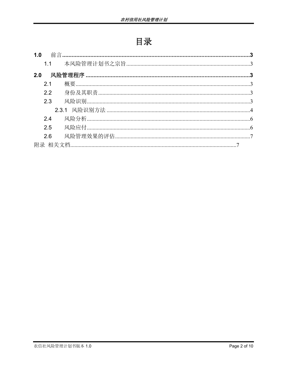 信用社（银行）风险管理计划书1.0.doc_第2页