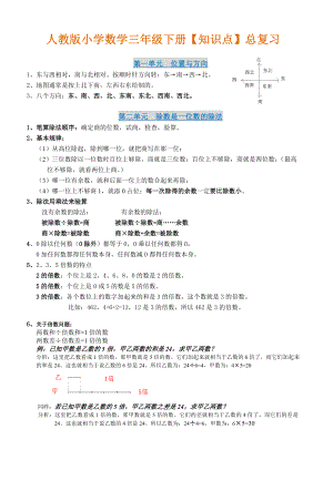 人教版三年级下册数学知识点总复习.doc