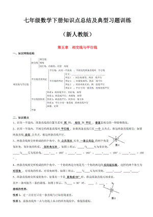 新人教版七年级下册数学知识点总结及典型习题训练.doc