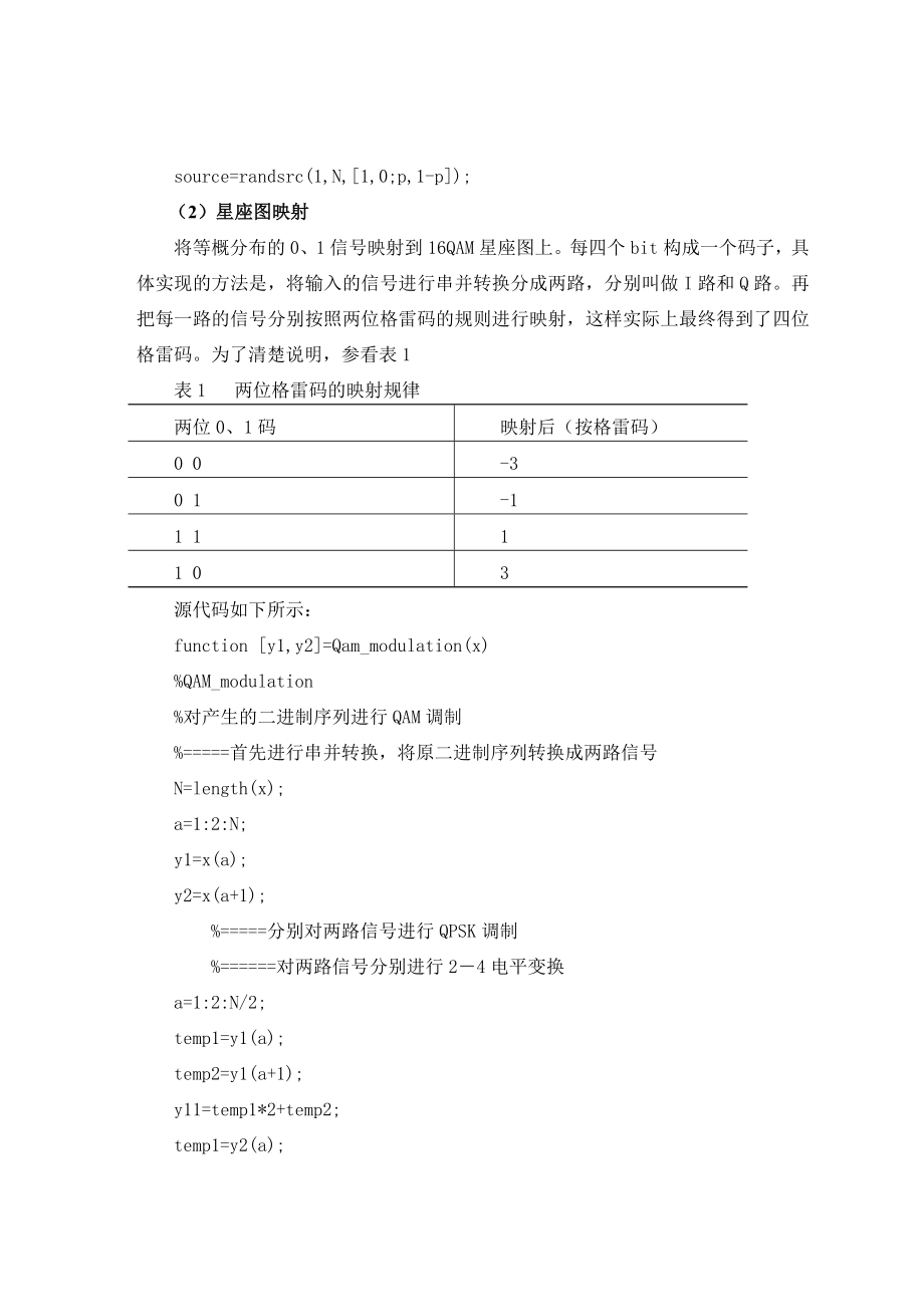 《通信技术综合实验》实验报告基于Matlab的QAM调制系统仿真.doc_第3页