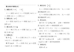 最全的初中物理公式大全.doc