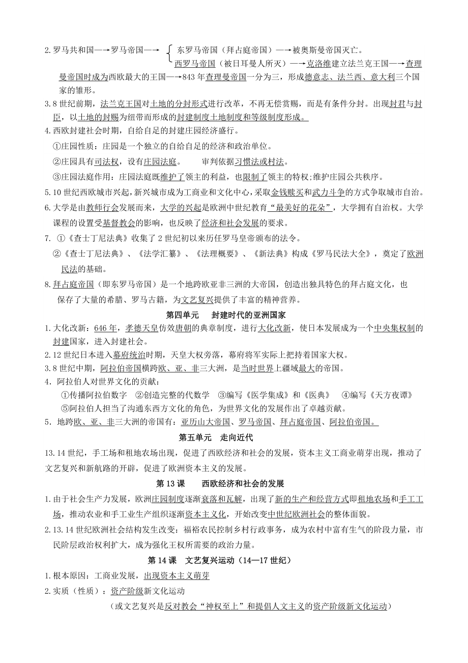 初中历史会考《世界历史第一册》全部知识点汇总清单.doc_第2页