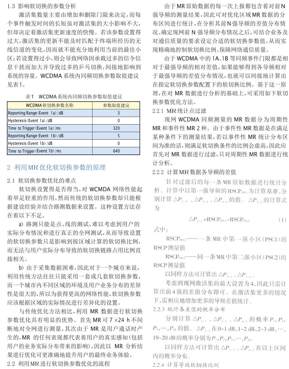 利用MR数据进行WCDMA软切换参数优化的方法.doc_第2页