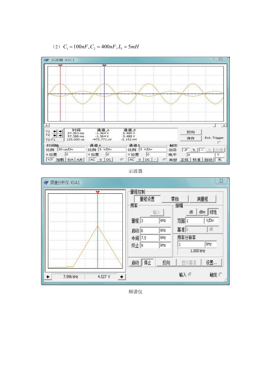 通信电子线路课程虚拟实验报告 振荡器报告.doc_第2页