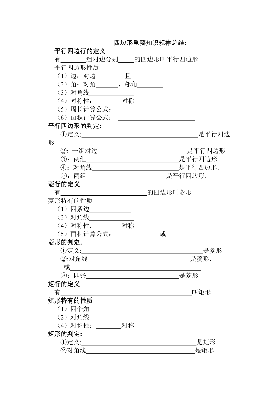 四边形重要知识规律总结.doc_第1页