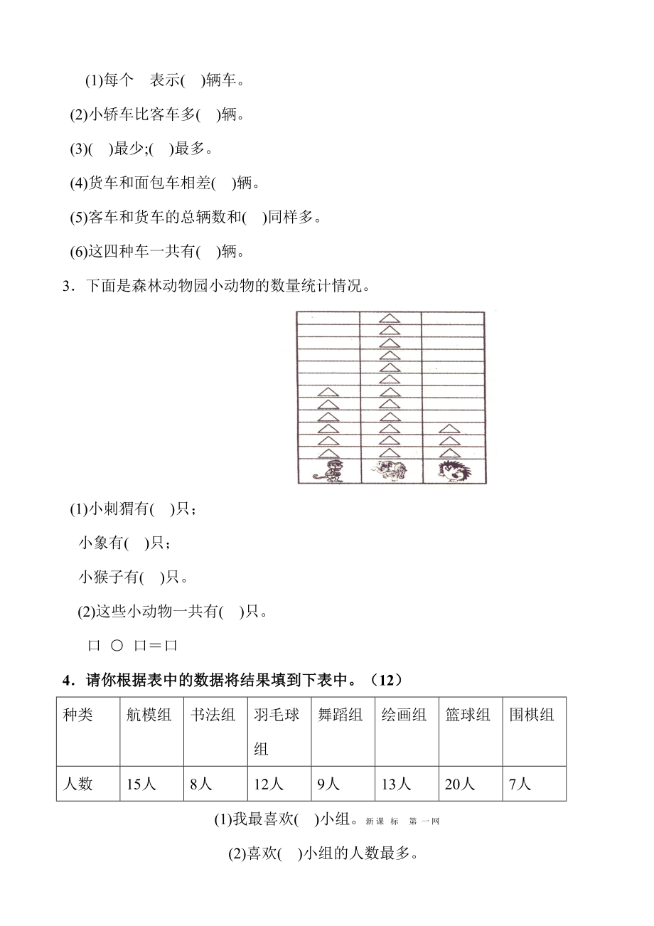 小学二年级数学下册数据收集整理练习题.doc_第2页