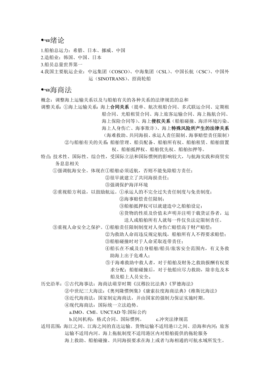 海商法期末复习汇总.doc_第1页