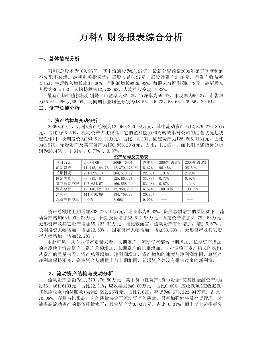 某A-财务报表综合分析.doc_第1页