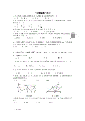 八年级数学下册勾股定理练习题.doc