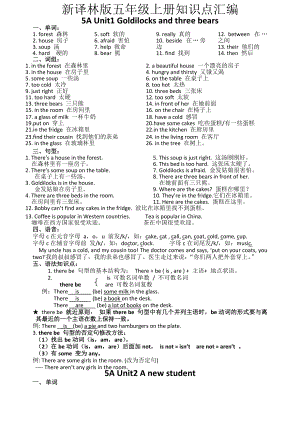 新译林版五年级上册知识点汇编.doc