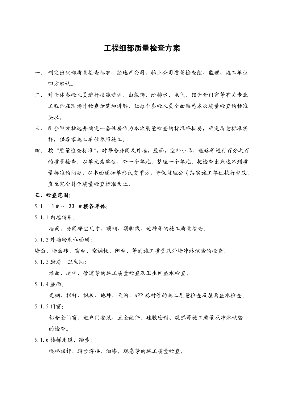 承接查验细部检查方案资料.doc_第1页