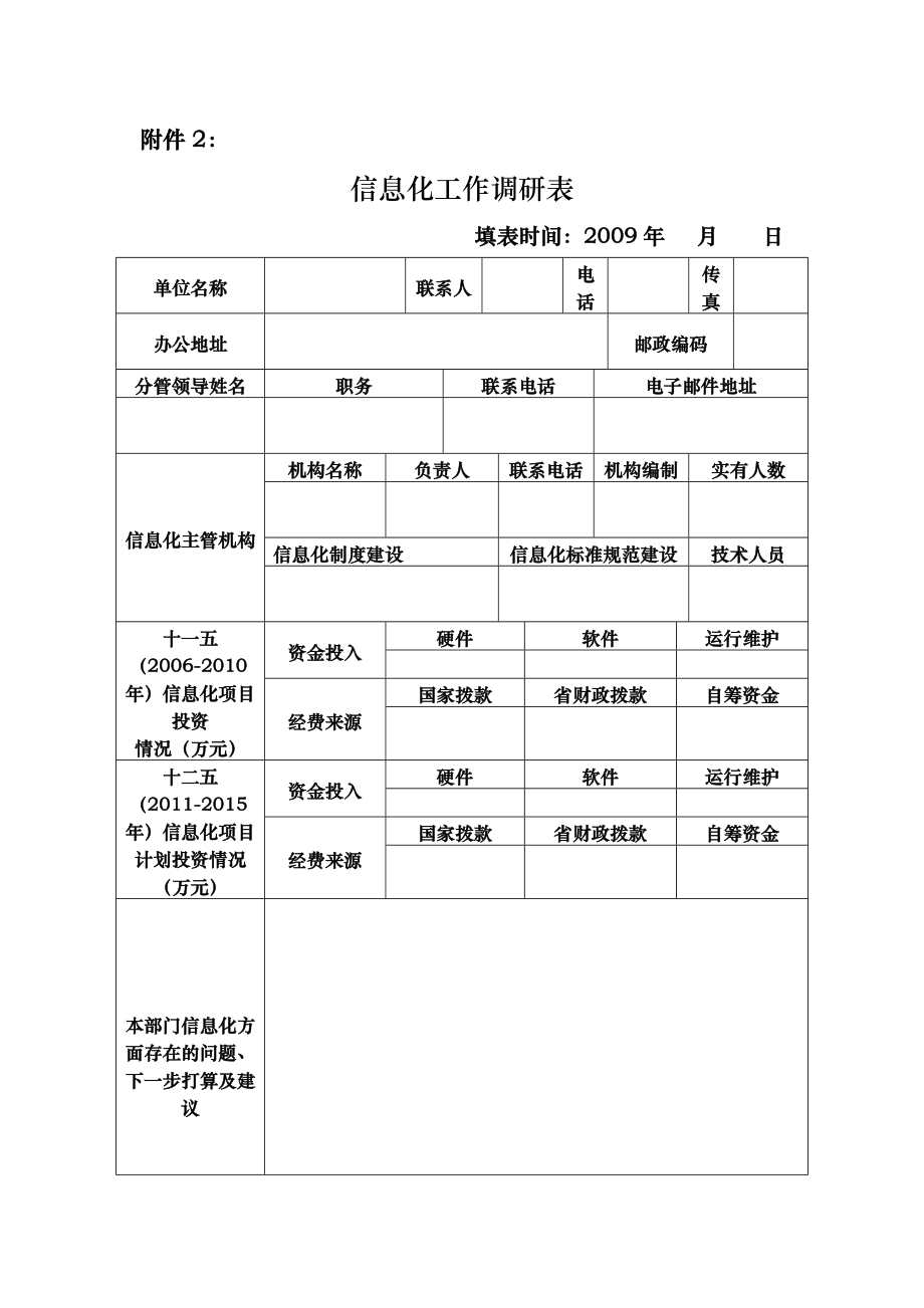 信息化工作调研表汇编.doc_第1页