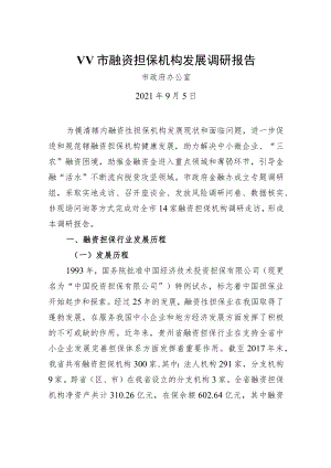 融资担保机构发展调研报告.docx