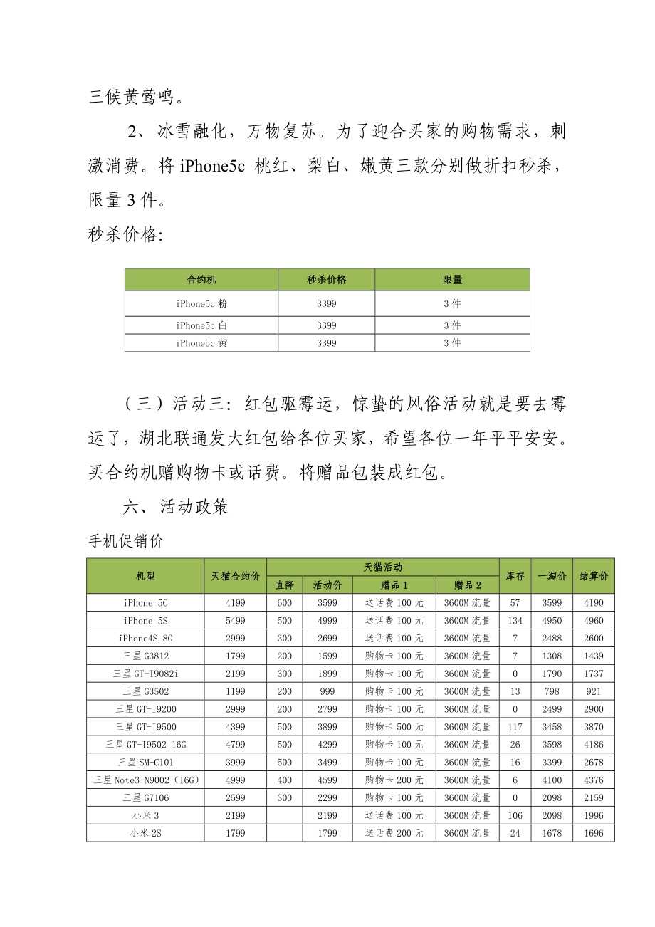 天猫商城联通官方旗舰店惊折活动方案.doc_第2页