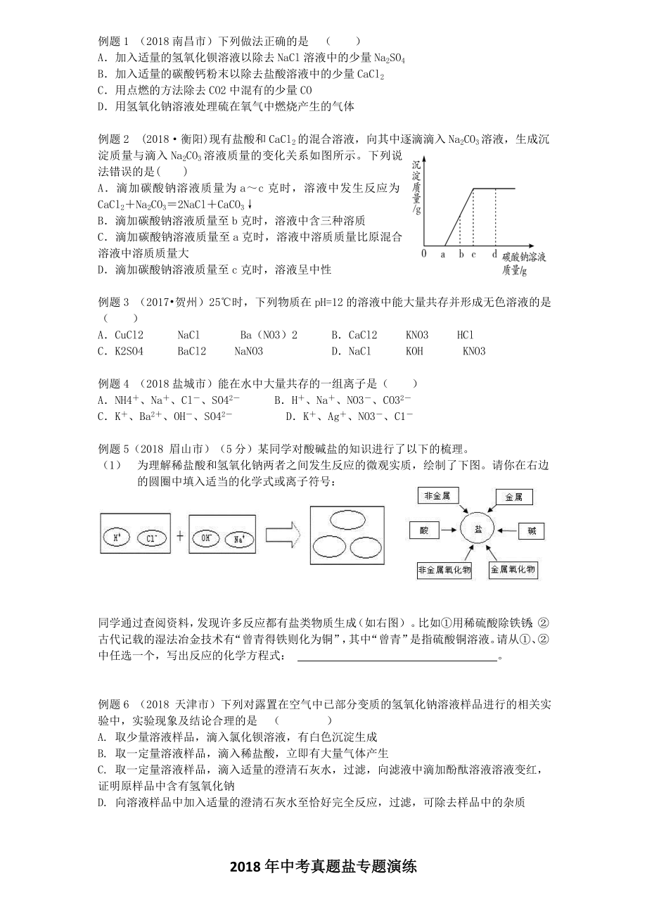 初中化学盐和化肥专题习题.docx_第1页