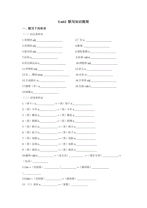 牛津译林版英语八年级上册-Unit2-单元知识点默写(含答案).doc