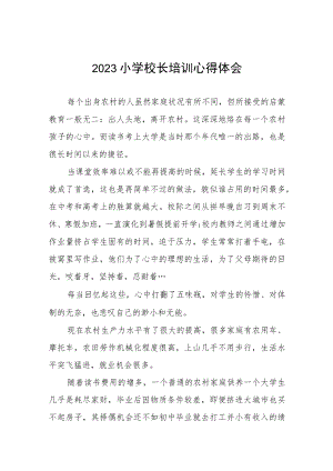 校长关于参加县2023小学校长培训班的心得体会三篇.docx