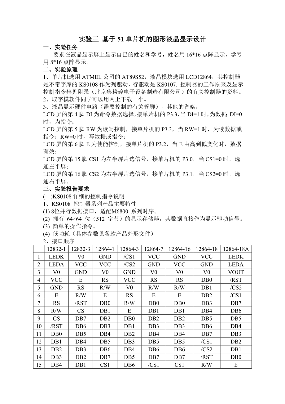 基于51单片机的图形液晶显示设计.doc_第1页