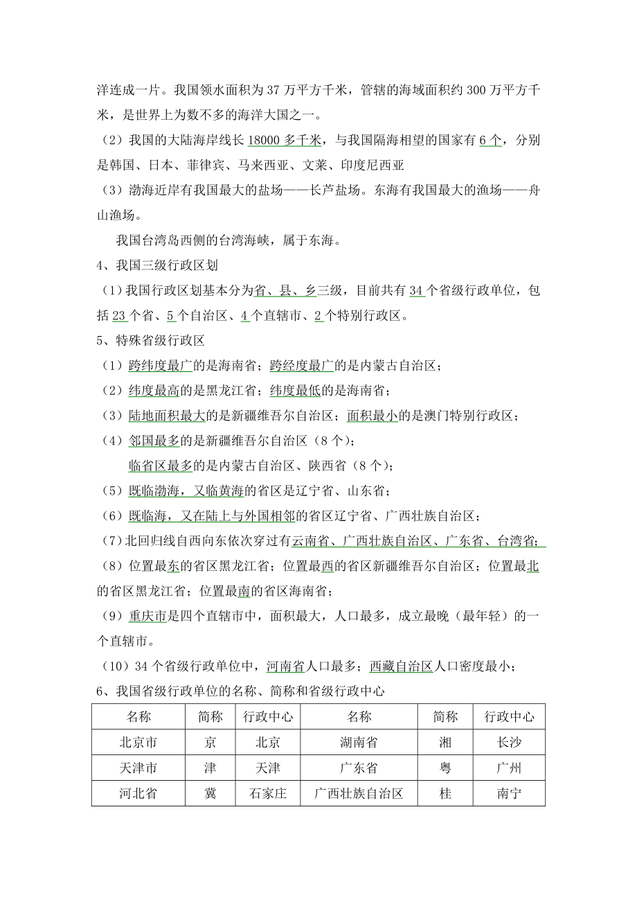 初中地理会考复习知识点总结资料(简洁).doc_第2页