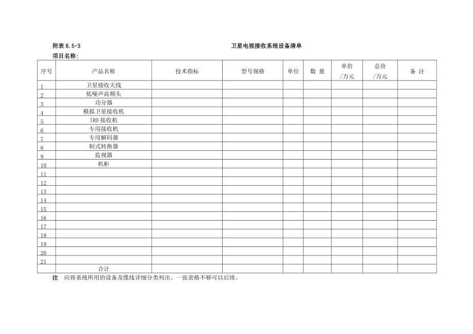 卫星及有线电视系统资料表格.doc_第3页