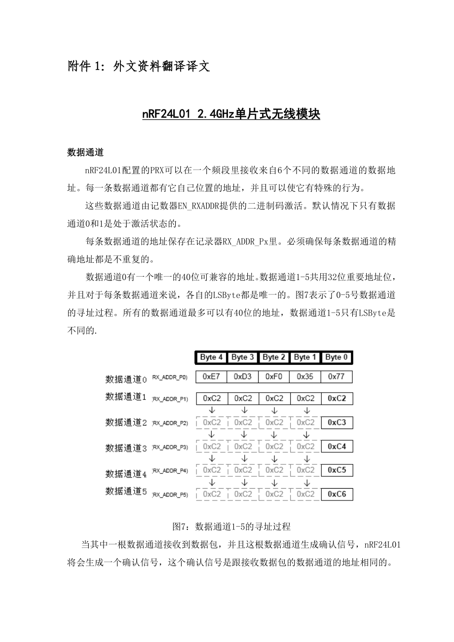 nRF24L01 2.4GHz单片式无线模块外文资料翻译.doc_第2页