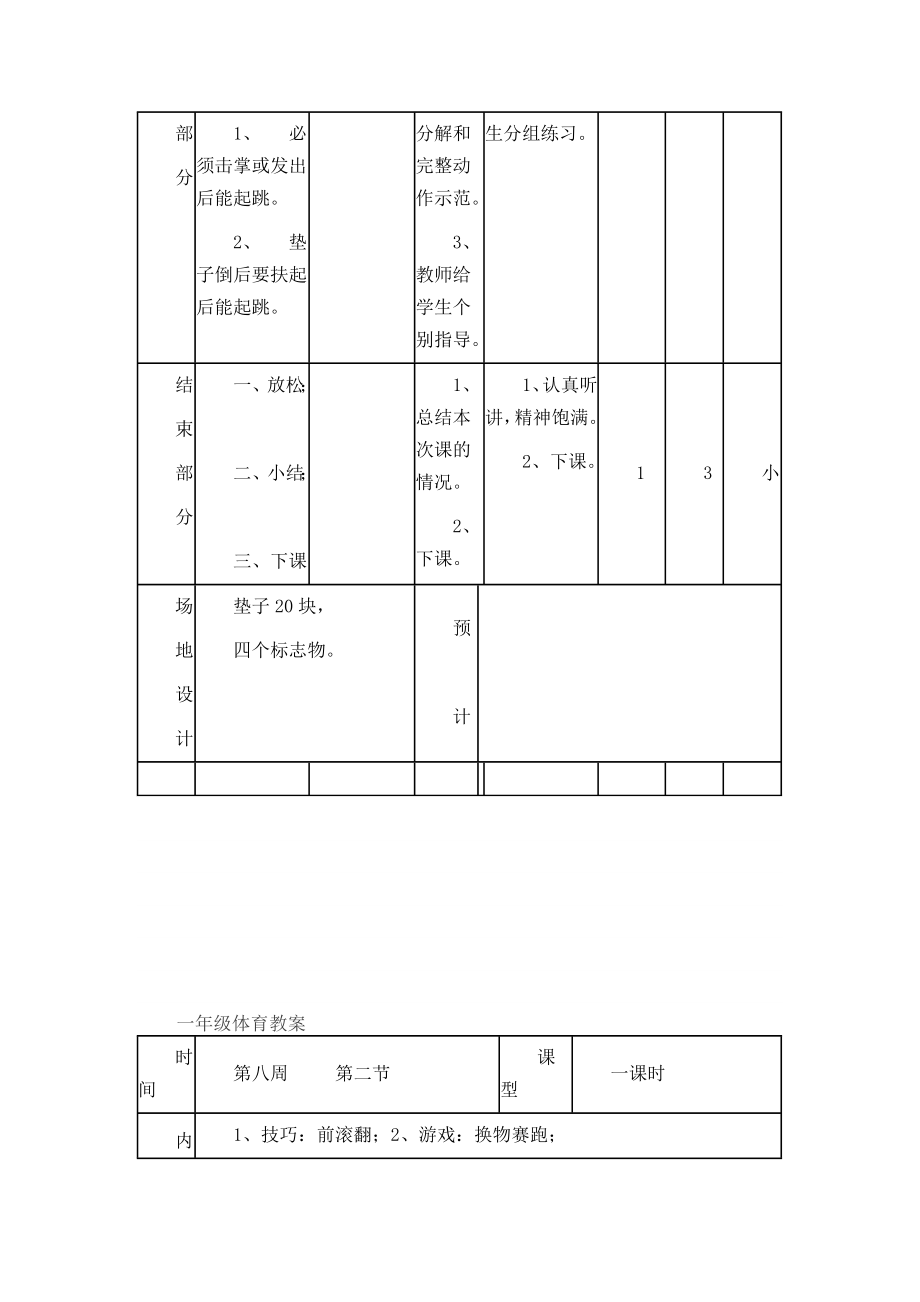 小学一年级下学期体育教案(全册精编).doc_第3页