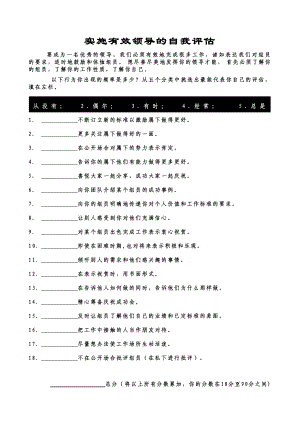 保险公司实施有效领导的自我评估.doc