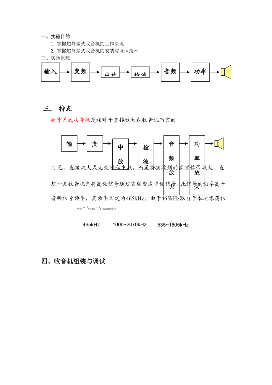 超外差式收音机实习报告实验报告.doc_第1页