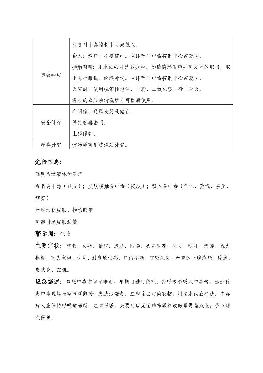 危化品登记安全技术说明书——甲醇.doc_第3页