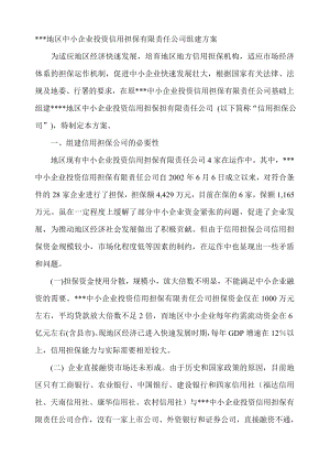 中小企业投资信用担保公司组建方案.doc