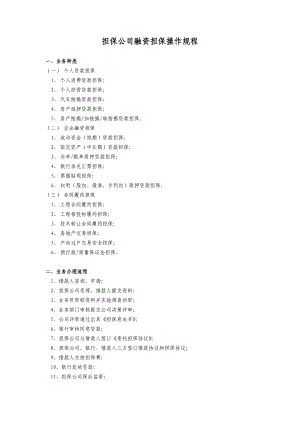 担保公司融资担保操作规程.doc