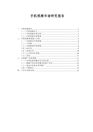 手机视频市场研究报告.doc