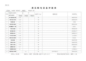 高压配电设备评级表.doc