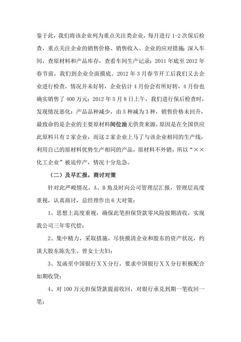 担保公司“××化工企业”450万元担保贷款项目风险案例分析.doc_第2页