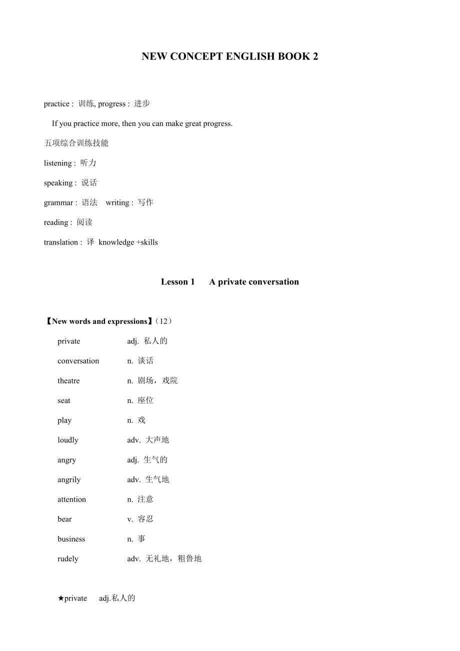 新概念英语第二册课文知识点详解.docx_第1页