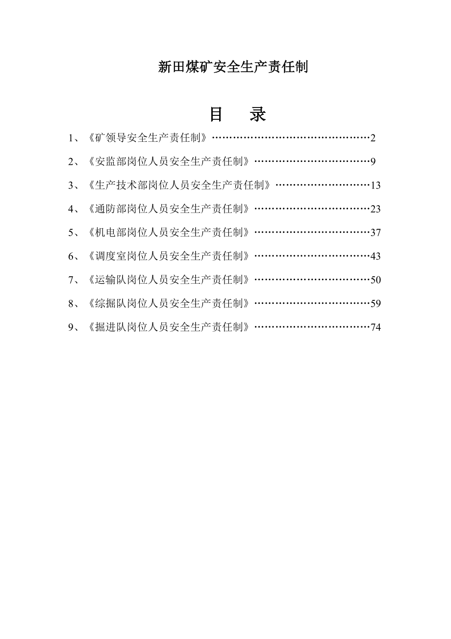 新田煤矿安全生产责任制.doc_第1页