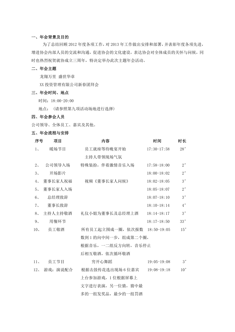 【活动策划】龙翔万里 盛世华章 投资管理公司主题会策划方案（WORD档）.doc_第3页