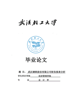 武汉钢铁股份有限公司财务报表分析毕业论文.doc