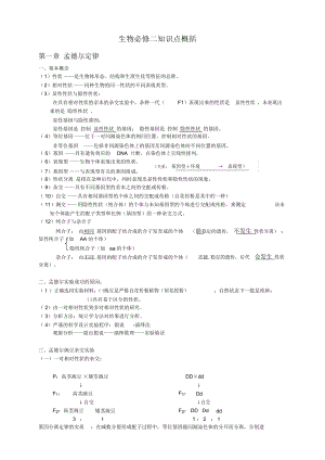 浙科版生物必修二知识点总结.docx