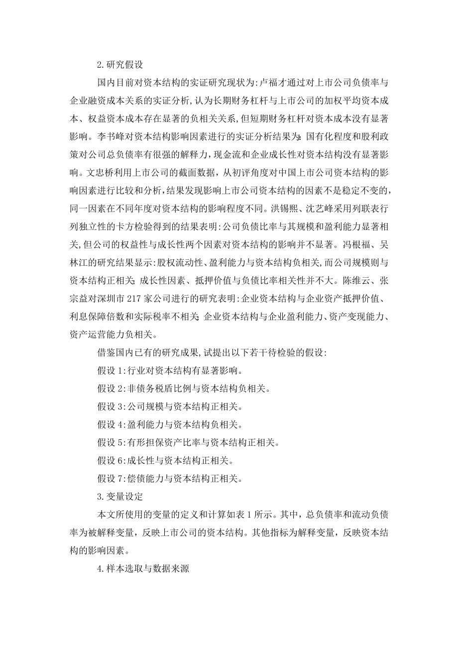 中国上市公司资本结构影响因素的实证分析.doc_第2页