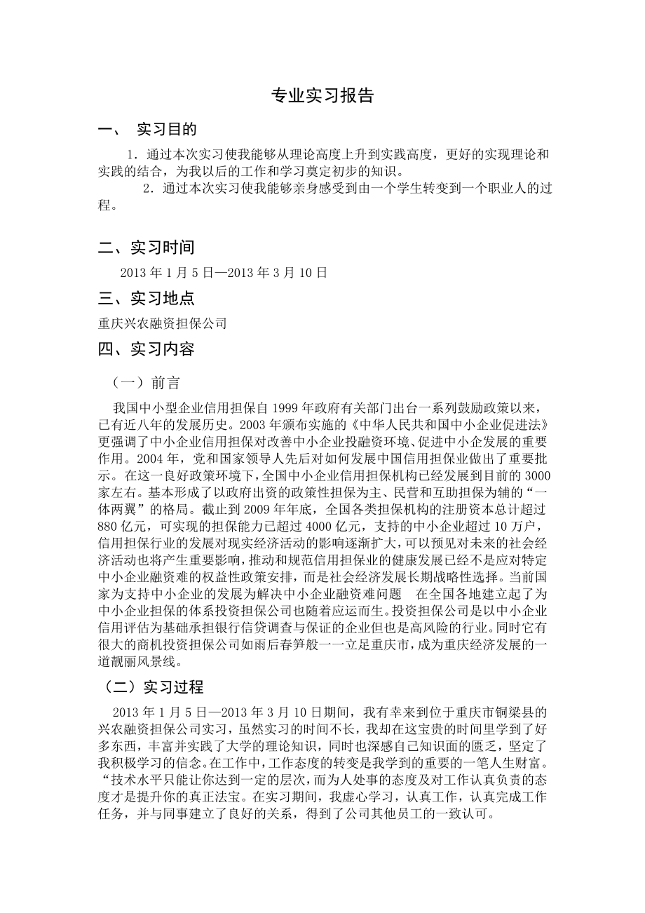 融资担保公司实习报告.doc_第1页