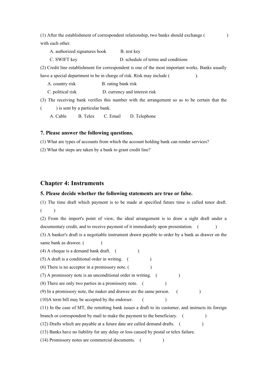 金陵科技学院《国际结算》(英文版)习题集.doc_第3页