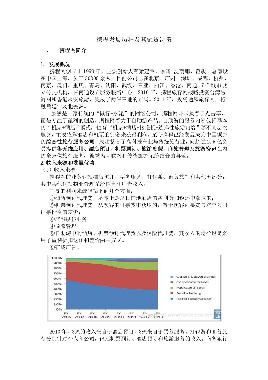 携程发展历程及融资决策.doc_第1页