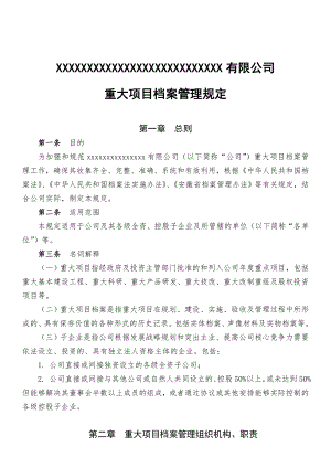 公司重大项目档案管理规定(全面版).doc